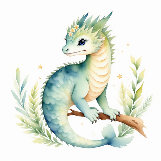 Orla perched confidently on a sturdy branch, gazing down at Nessie Sparkles. In the background, leaves and twigs form a canopy above the meadow.