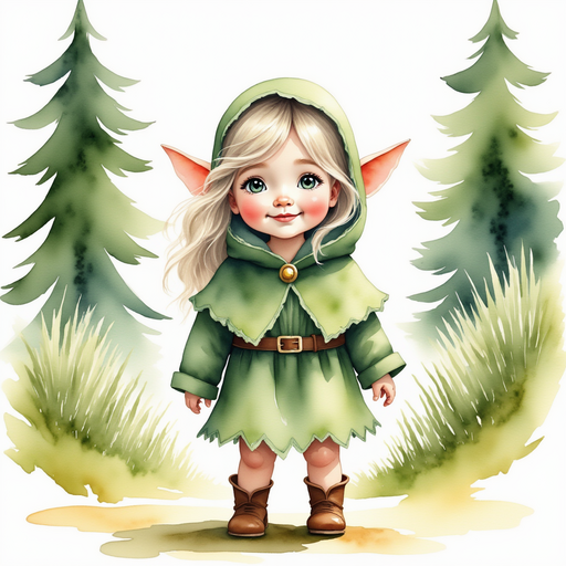 Flicker Sparkleaf stretches, wearing a leafy green tunic and a curious grin. In the background, tall, ancient trees loom.