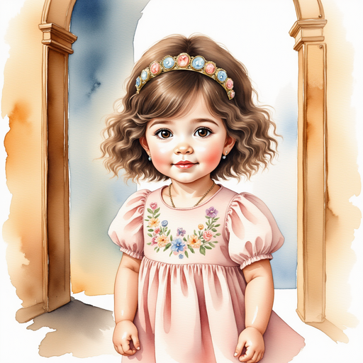 Princess Zoombella stands calmly beside the bronze door, listening for the chime In the background, tall shadows stretch along the walls
