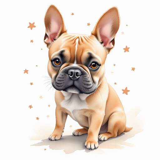 A caramel french bulldog and his owner