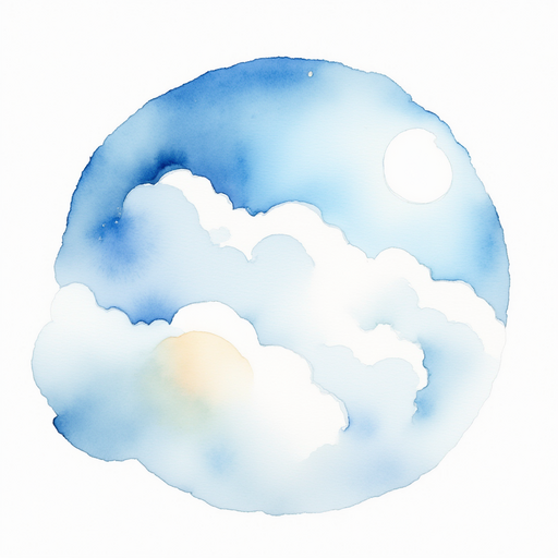 A swirling gust of air moves past a wispy cloud puff. In the background, the sky glimmers with sunlight.