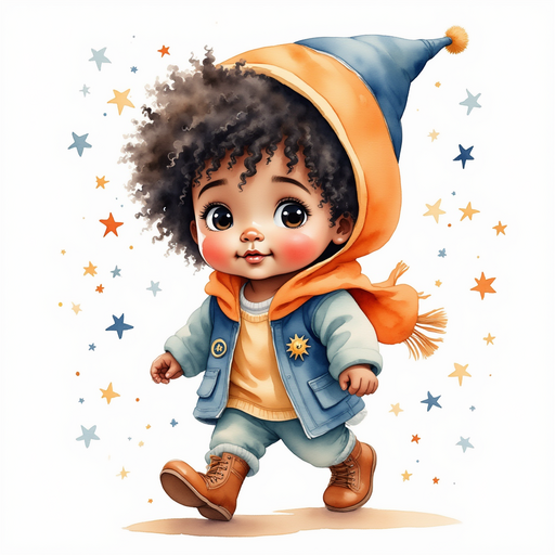 Zippy walks with a determined look on his face. In the background, twinkling stars