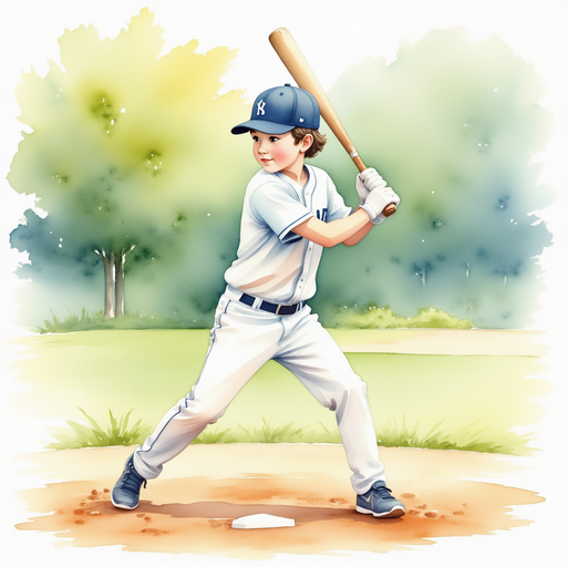Lee practicing his baseball swing alone.